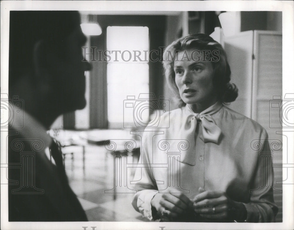 1959 Press Photo Bargman Ingrid Actress Room White Gown