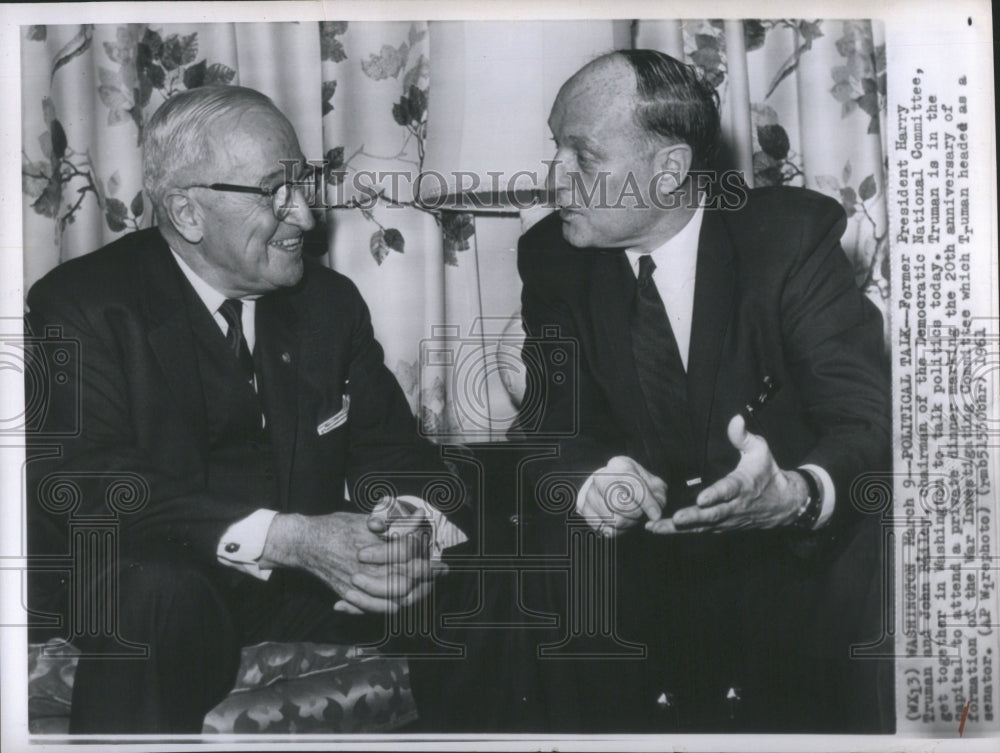 1961 Press Photo Bailey, John president Harry Truman