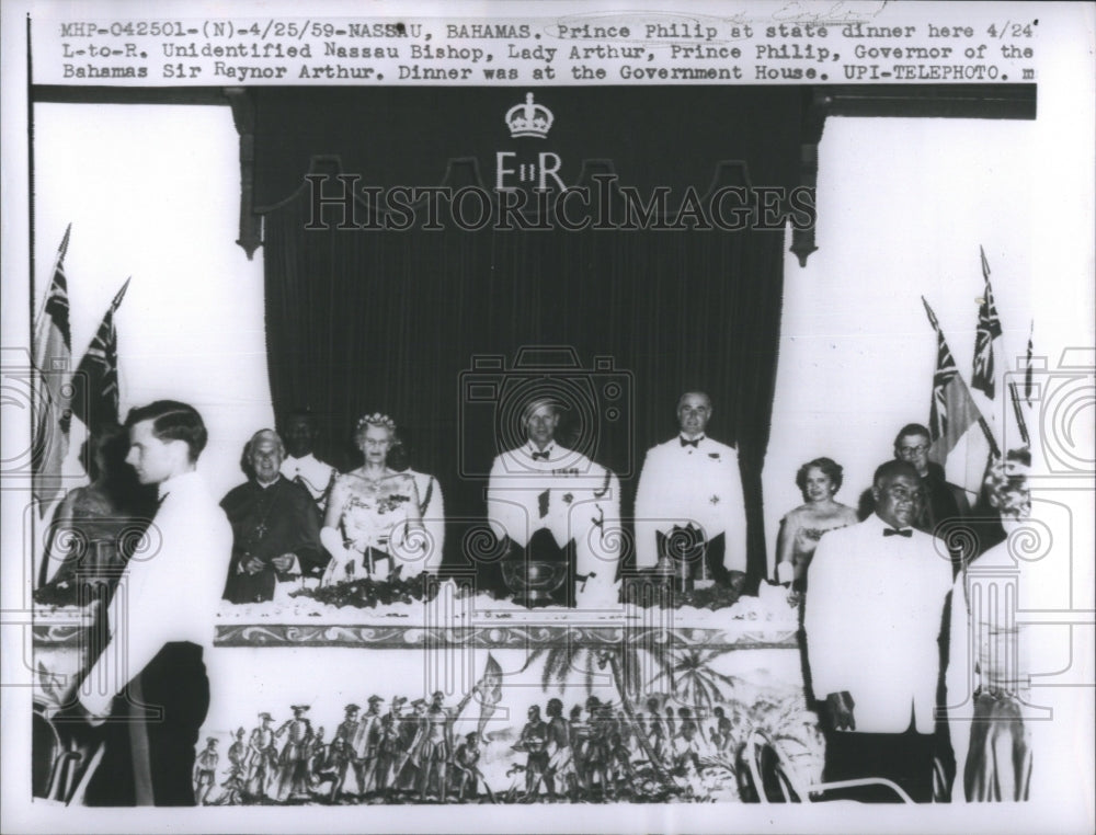 1959 Press Photo Prince Philip at State Dinner