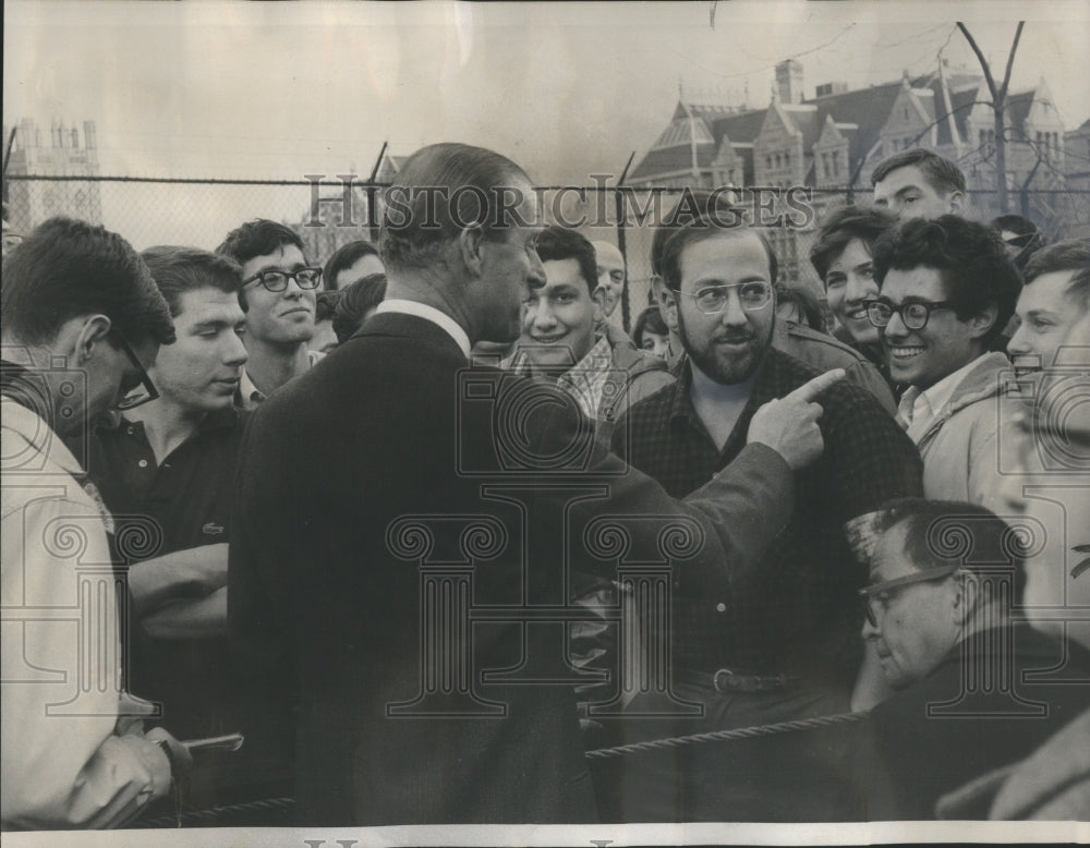 1966 Press Photo English Prince Philip Greeting Chicago