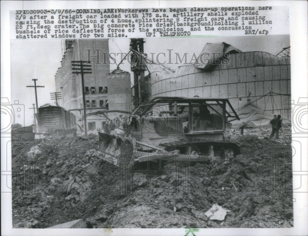 1966 Work Crew Cleaning Up After Artillery Shells Press Photo