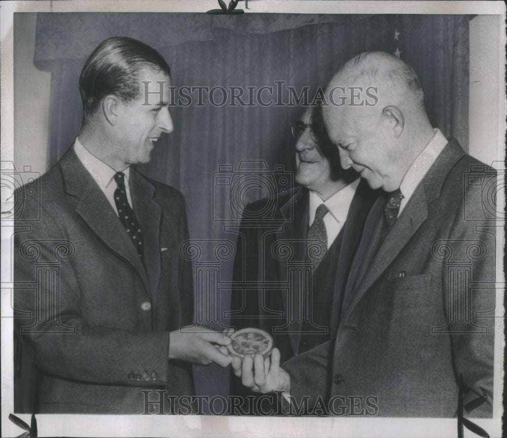 1957 Press Photo Prince Phillip President Eisenhower