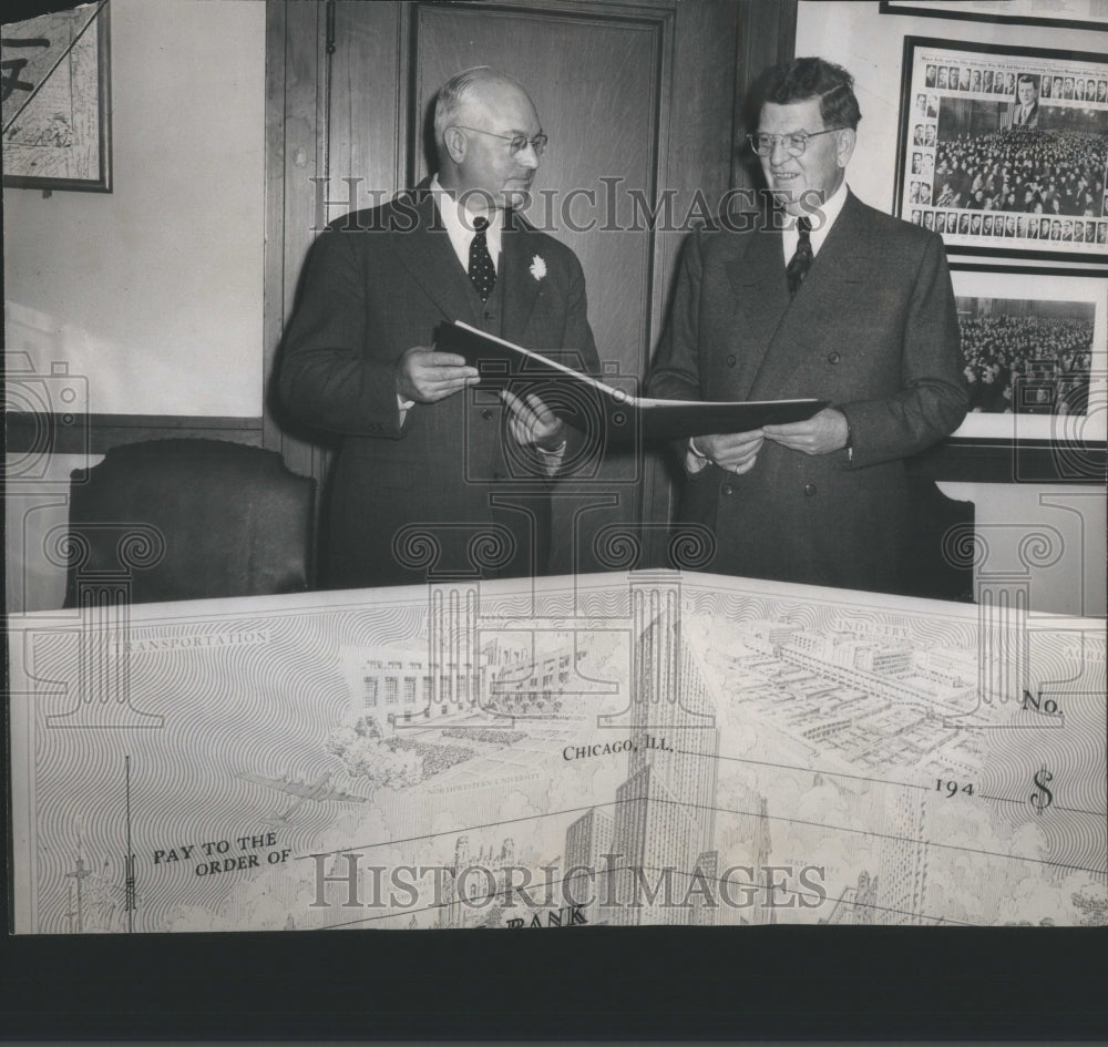 1945 Press Photo Mayor Kelly Ray Phillips LaSalle Bank