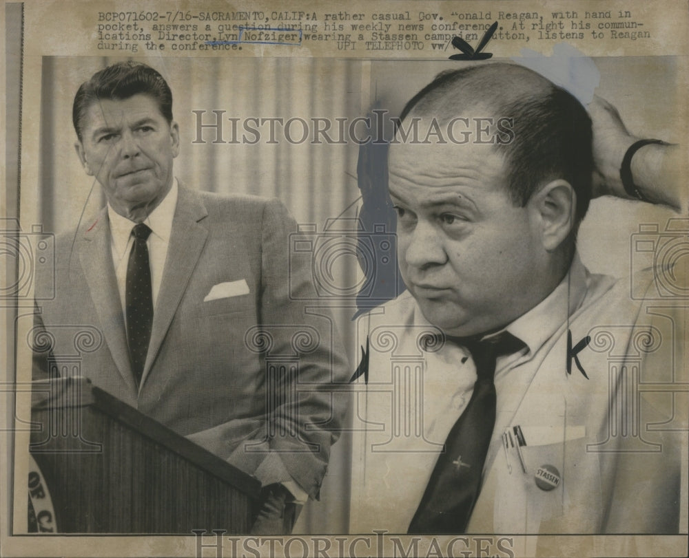 1969 Press Photo Ronald Reagan at a wkly conference