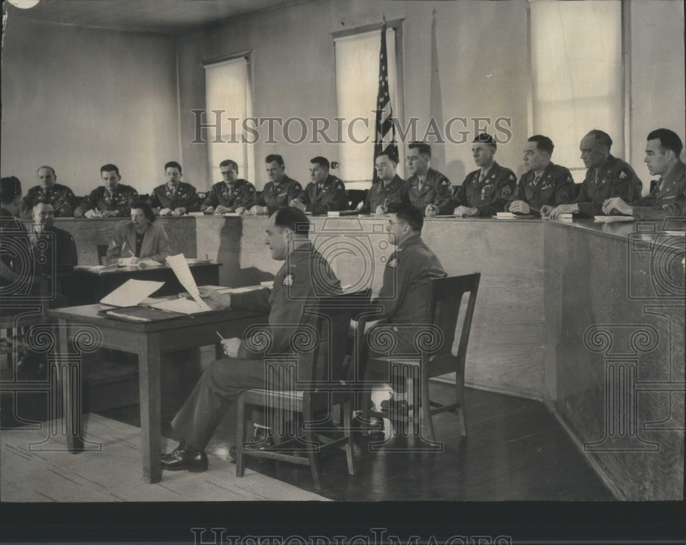 1949 Press Photo Officials in the U. S. Army Court