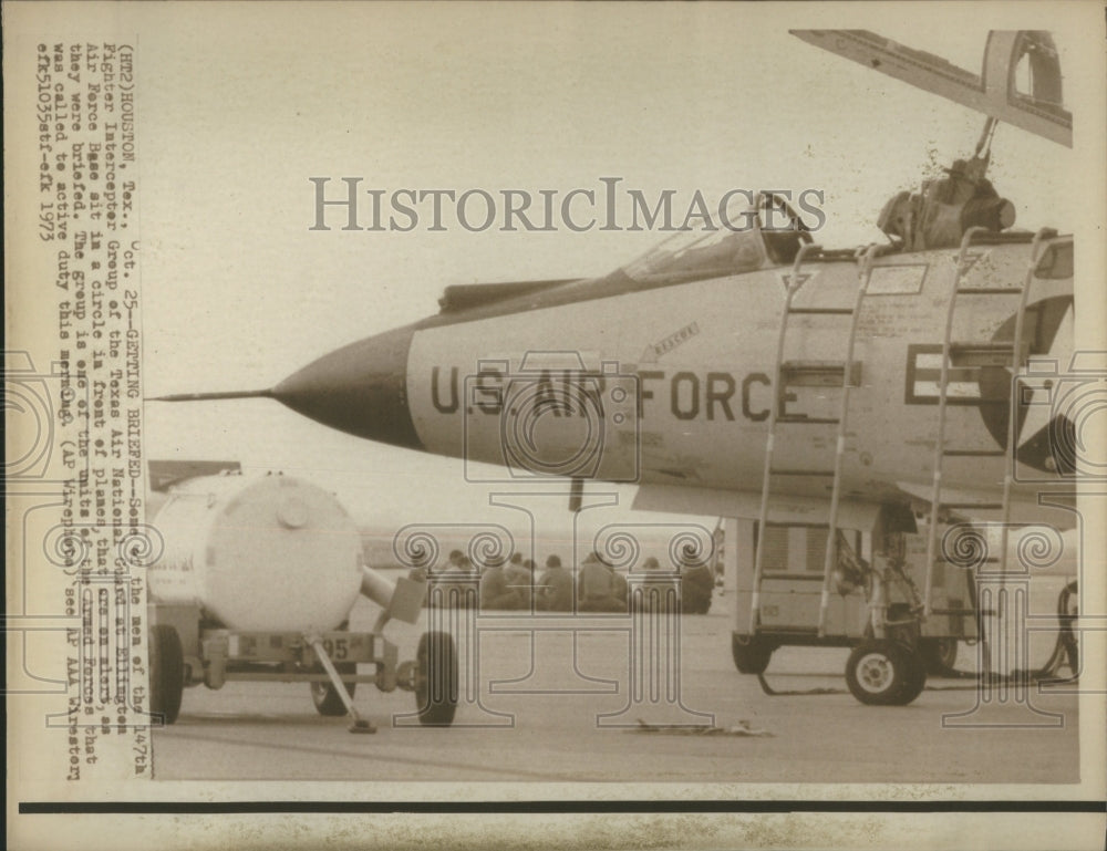 1973 Press Photo Texas Air National Guard Briefing