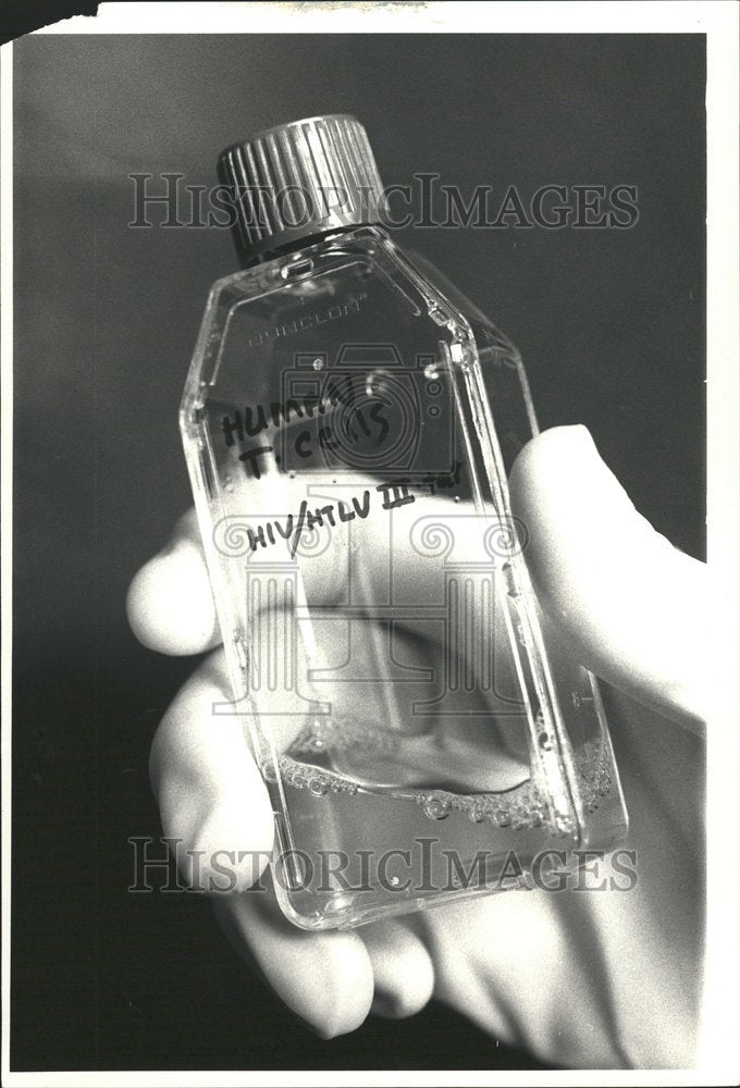 1987 Researching Aids Press Photo - Historic Images