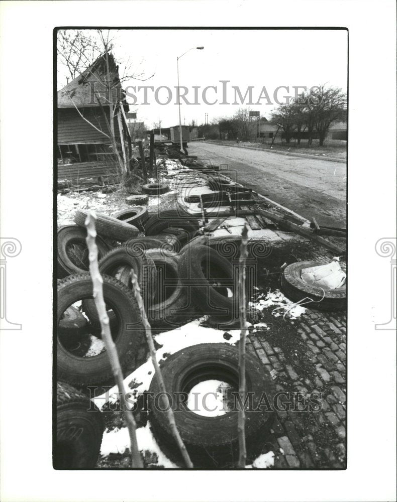 1988 Rubber Tires Dumped Side Road - Historic Images