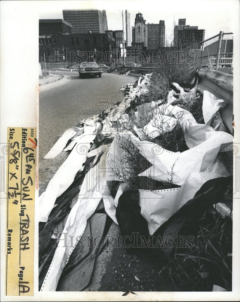 1973 Computer tape paper littered - Historic Images