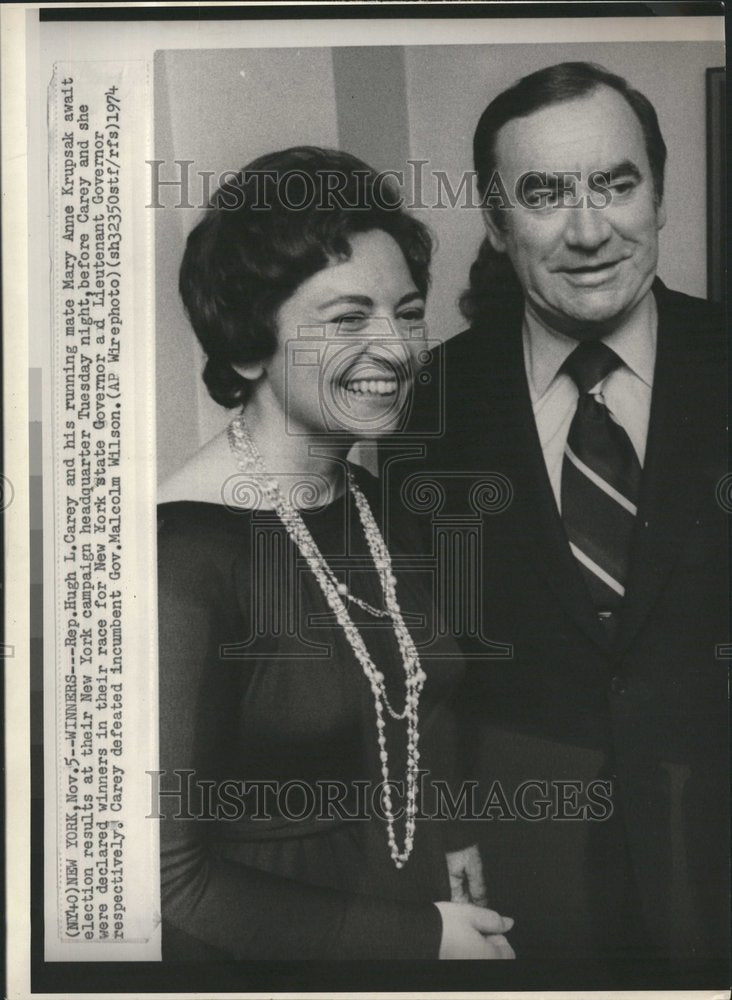 1974 Rep Hugh L Carey Anne Krupsak Election - Historic Images