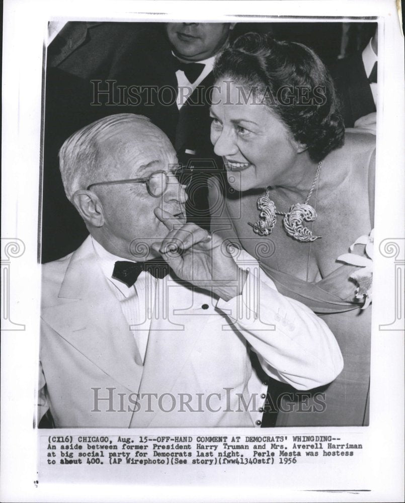 1956 Mrs Averell Harriman Wife Harry Truman - Historic Images