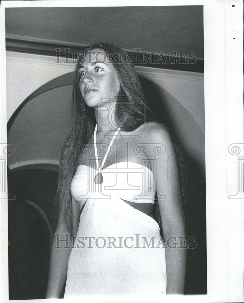 1974 Kim Rosati Fashion Woman White Crepe - Historic Images