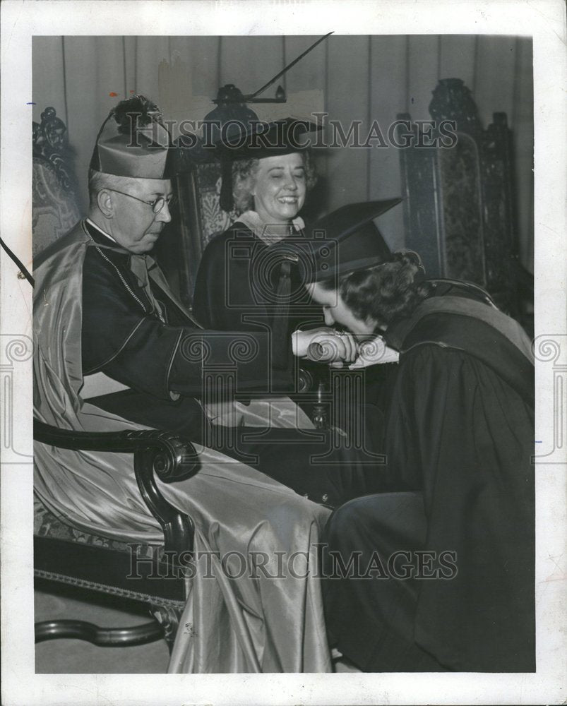 1942 Archbishop Edward Mooney Ann Sarachon - Historic Images