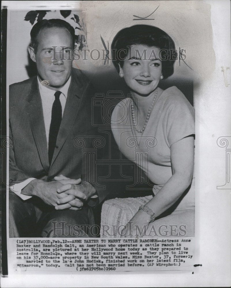 1960 Anne Baxter Actress Cattle Rancher - Historic Images