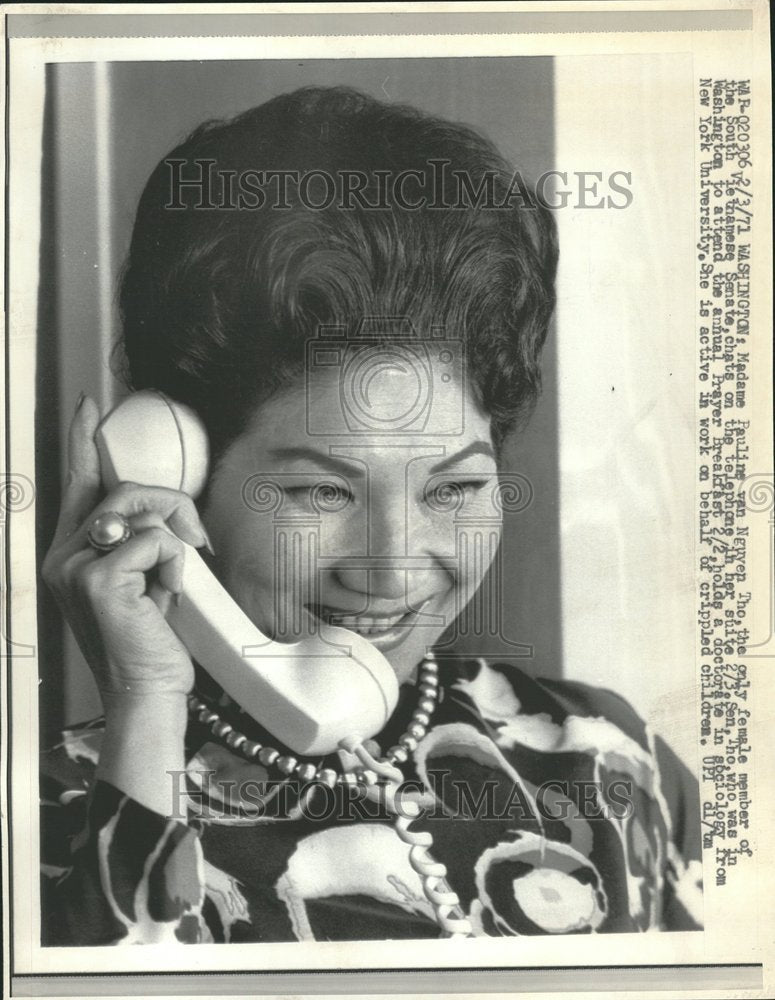 1971 Pauline Van Nguyen Vietnamese Senate - Historic Images