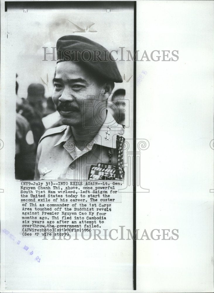 1966 Lt Gen Nguyen Chanh Thi Saigon Exile - Historic Images