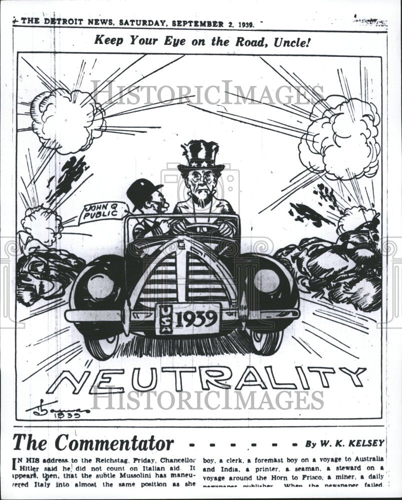 1939 Burt Thomas Cartoons Cammentator Reich - Historic Images