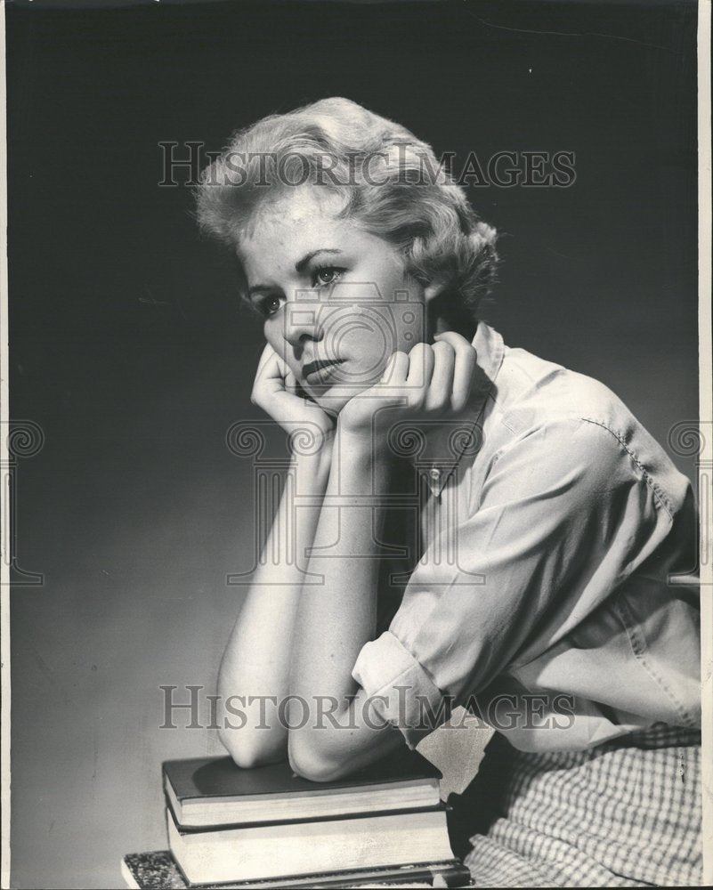 1958 Troubled Girl Thinking - Historic Images