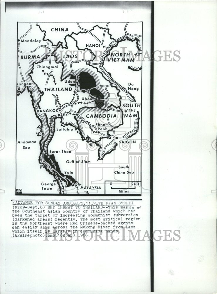 1966 Thailand Maps - Historic Images