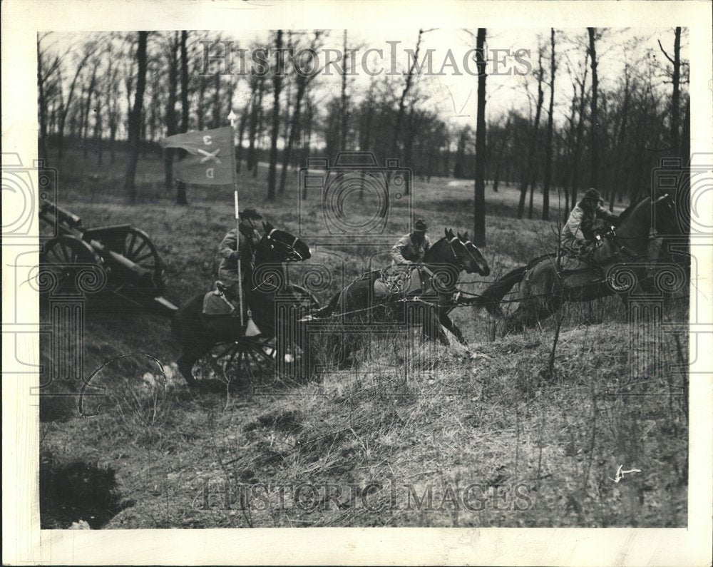 1939 Horses Riders Cannon Army Day U.S.A. - Historic Images