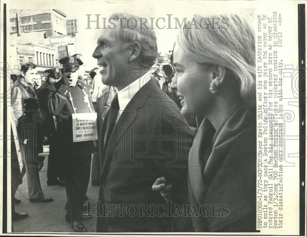 1972 Mayor Kevin White &amp; His Wife Katherine - Historic Images