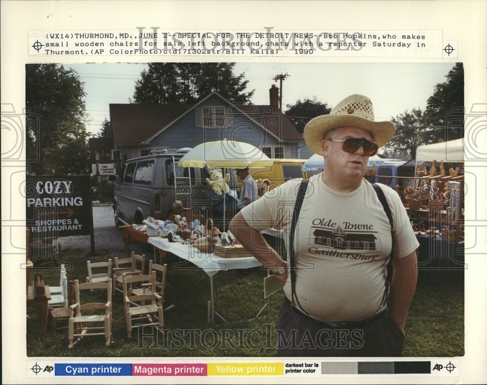 1990 Bob Hopkins Woodworker and Craftsman - Historic Images