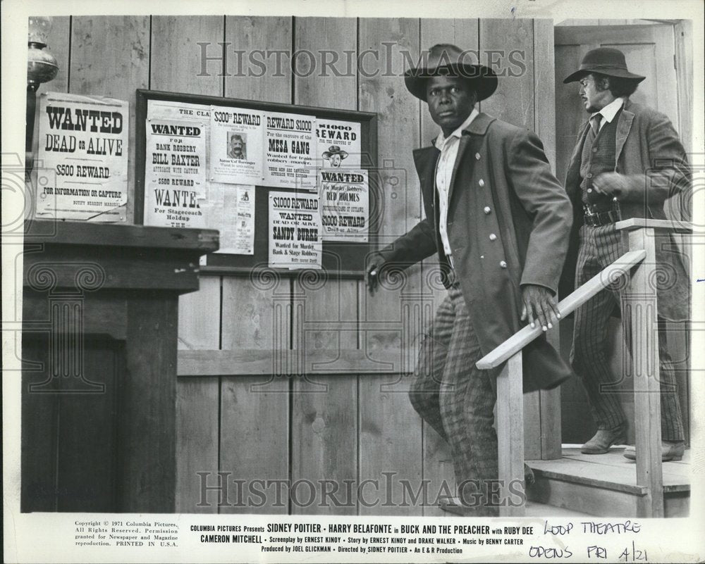 1972 Sidney Poitier Belafonte Harry Bank - Historic Images