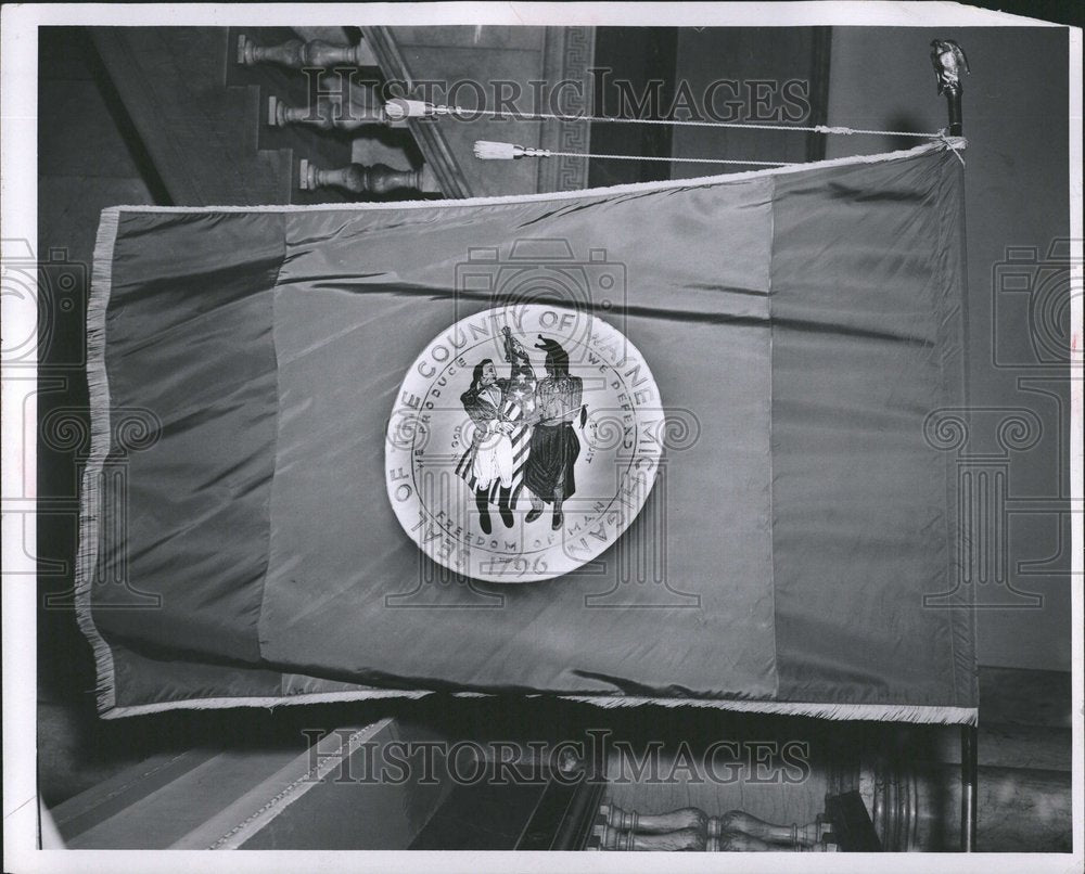 1953 Wayne County, Michigan Flag - Historic Images