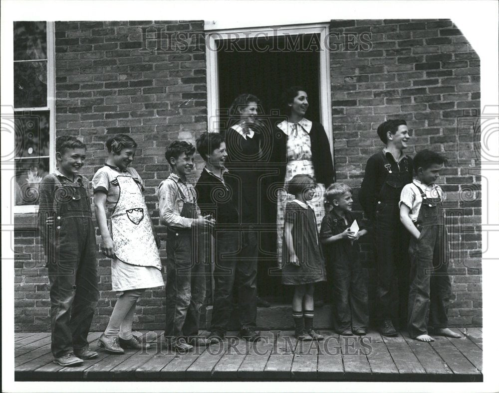 1937 Michigan School Children Outside - Historic Images