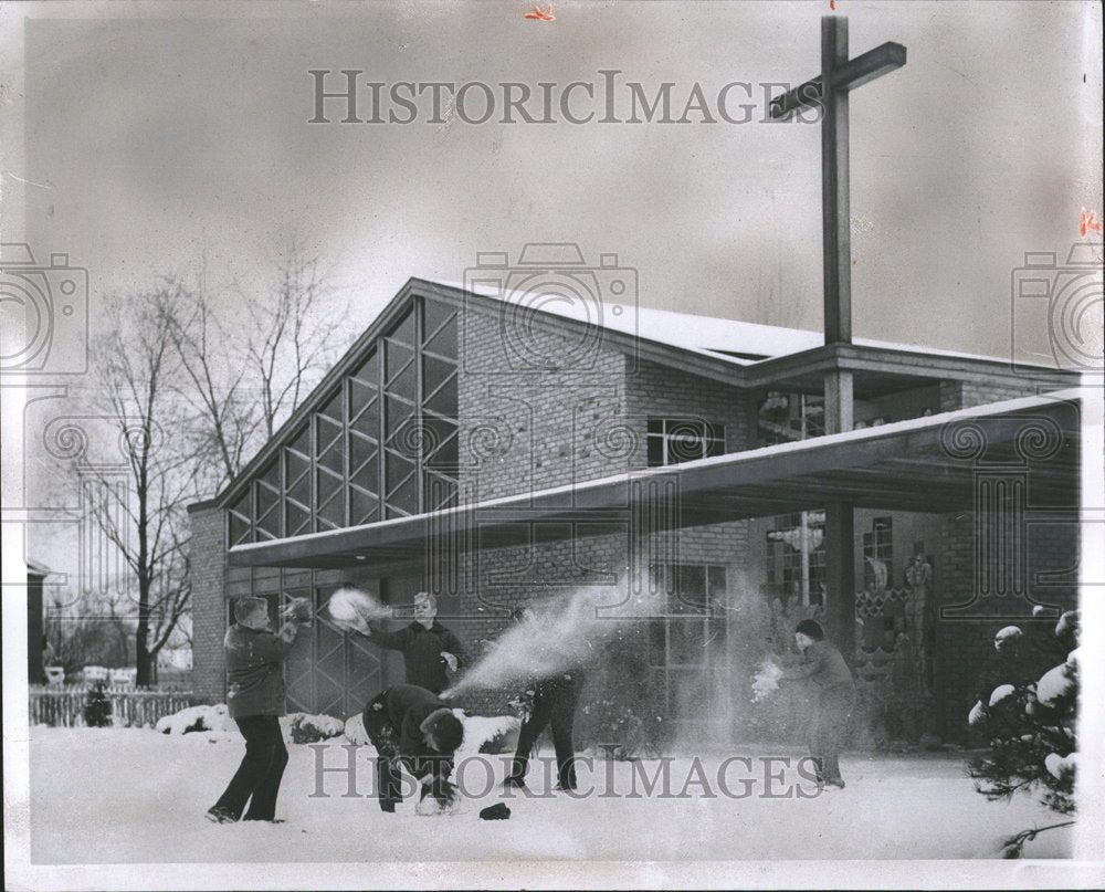 1958 Children Playing St. William&#39;s Church - Historic Images