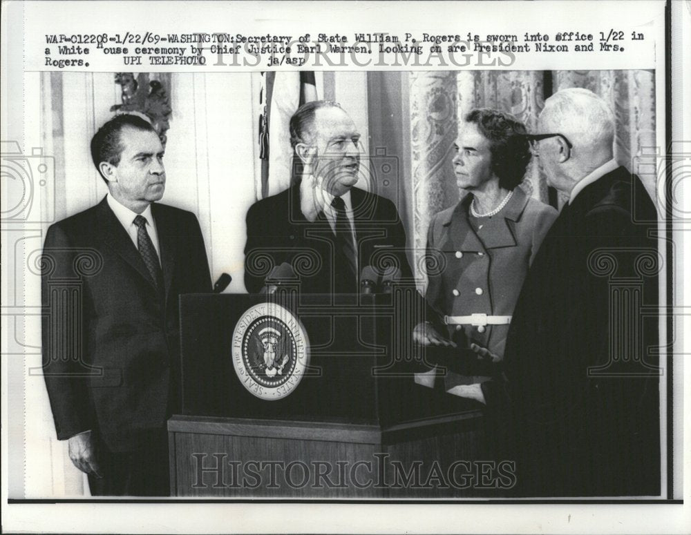 1969 Secretary Of State Sworn In Pres Nixon - Historic Images