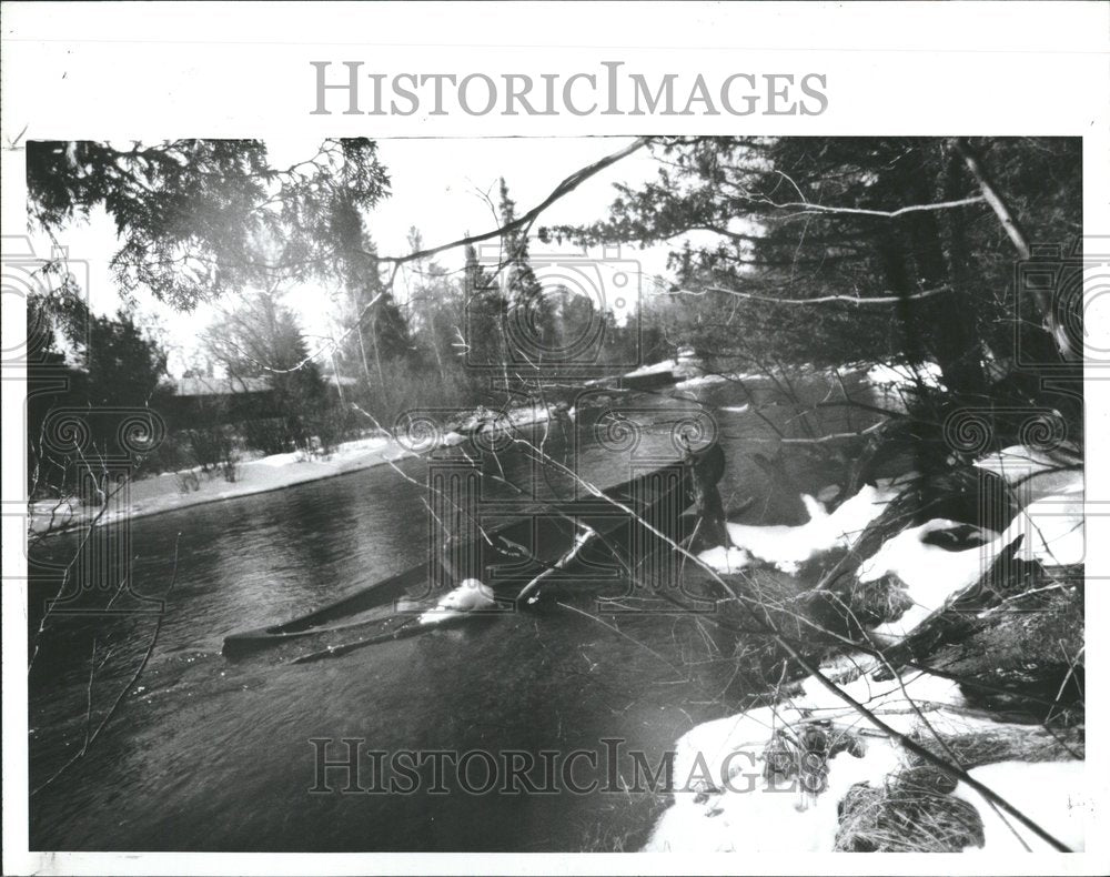 Winter Canoe Trip Adventurers Tipped Boat - Historic Images
