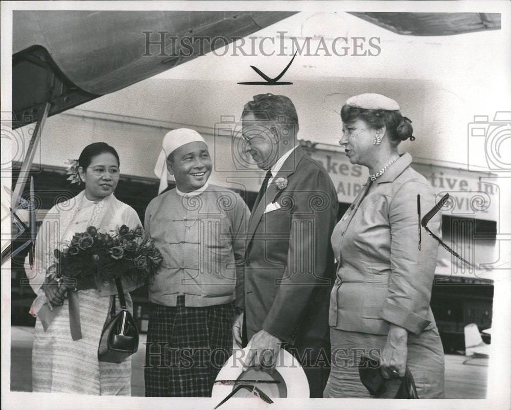 1955 Mrs Ano U Nu Burma Minister Seldon - Historic Images