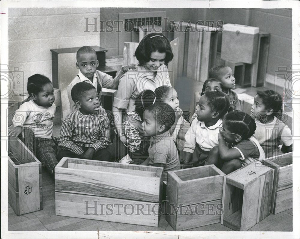 1965 Kids Pres School Nursery Detroit - Historic Images