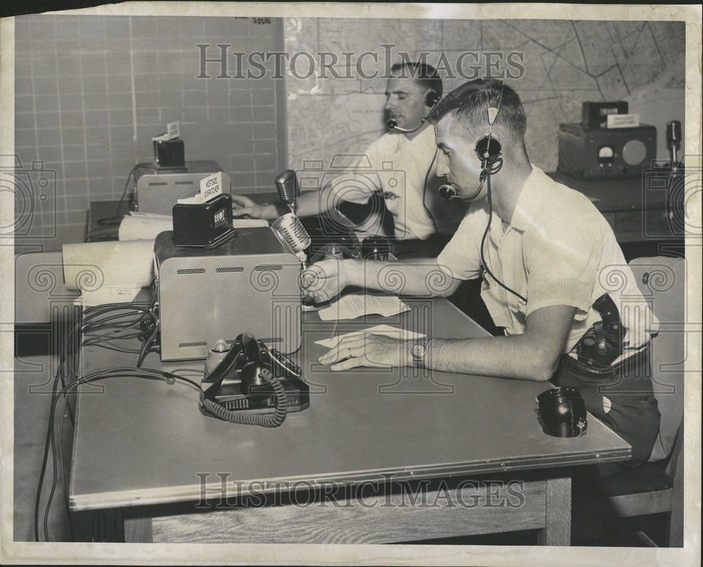 1956 Police Dispatchers Harold Marshall - Historic Images