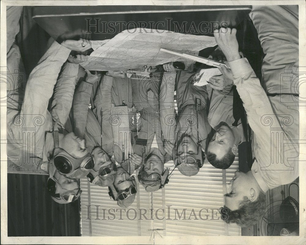 1947 US Navy Air Corps Officers Briefing - Historic Images