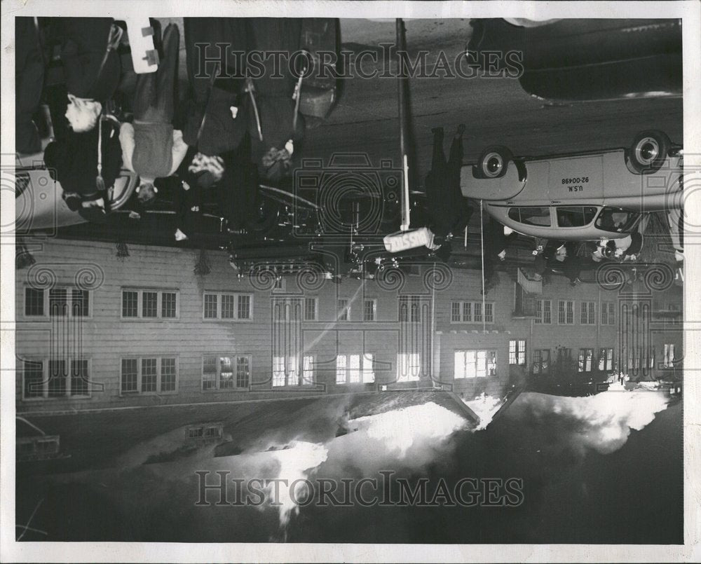 1952 Firemen Battle Flame Officer Club Lake - Historic Images