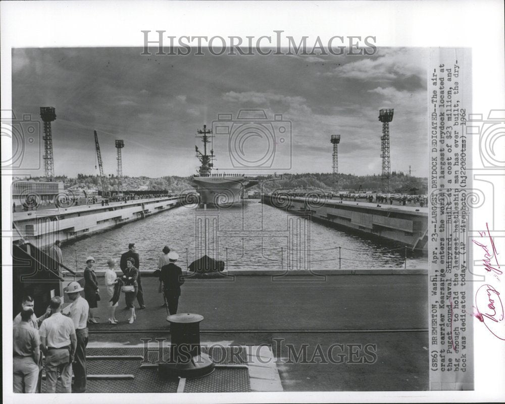 1962 Dry Dock Kearsarge Puget Sound - Historic Images