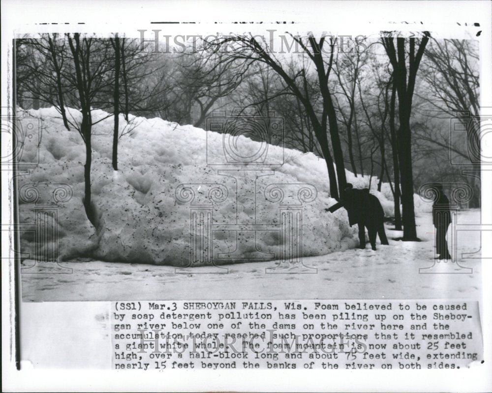 1965 Sheboygan Foam Snow Soap Detergent Dam - Historic Images