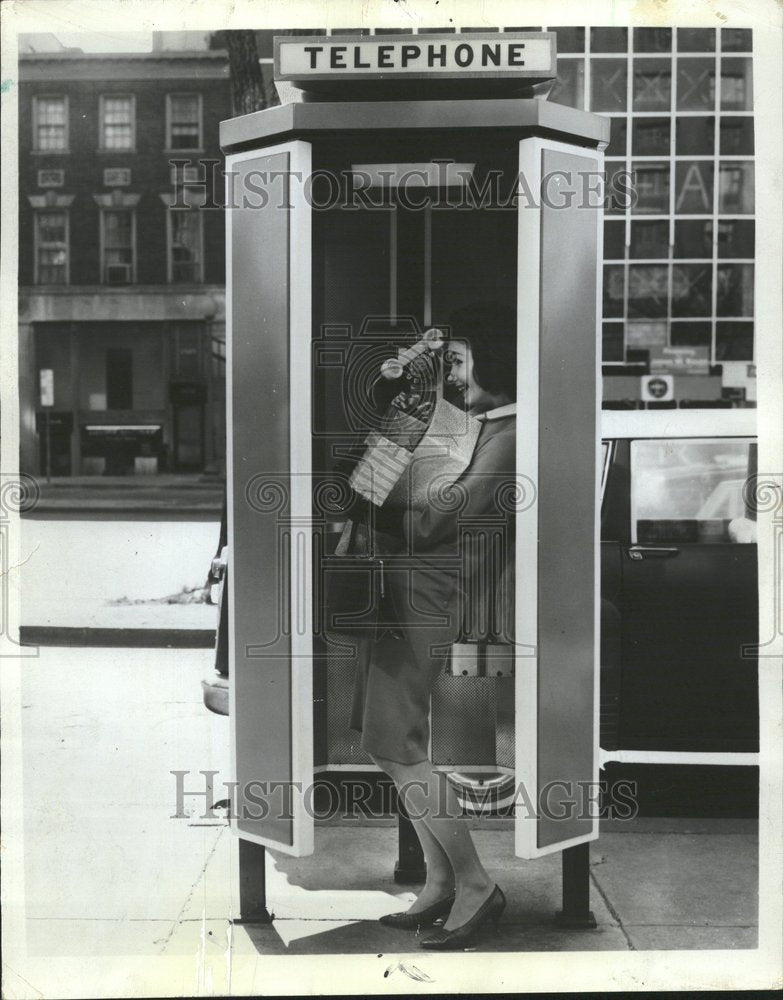 1984 Park Ridge Telephone Booth Esthetic - Historic Images
