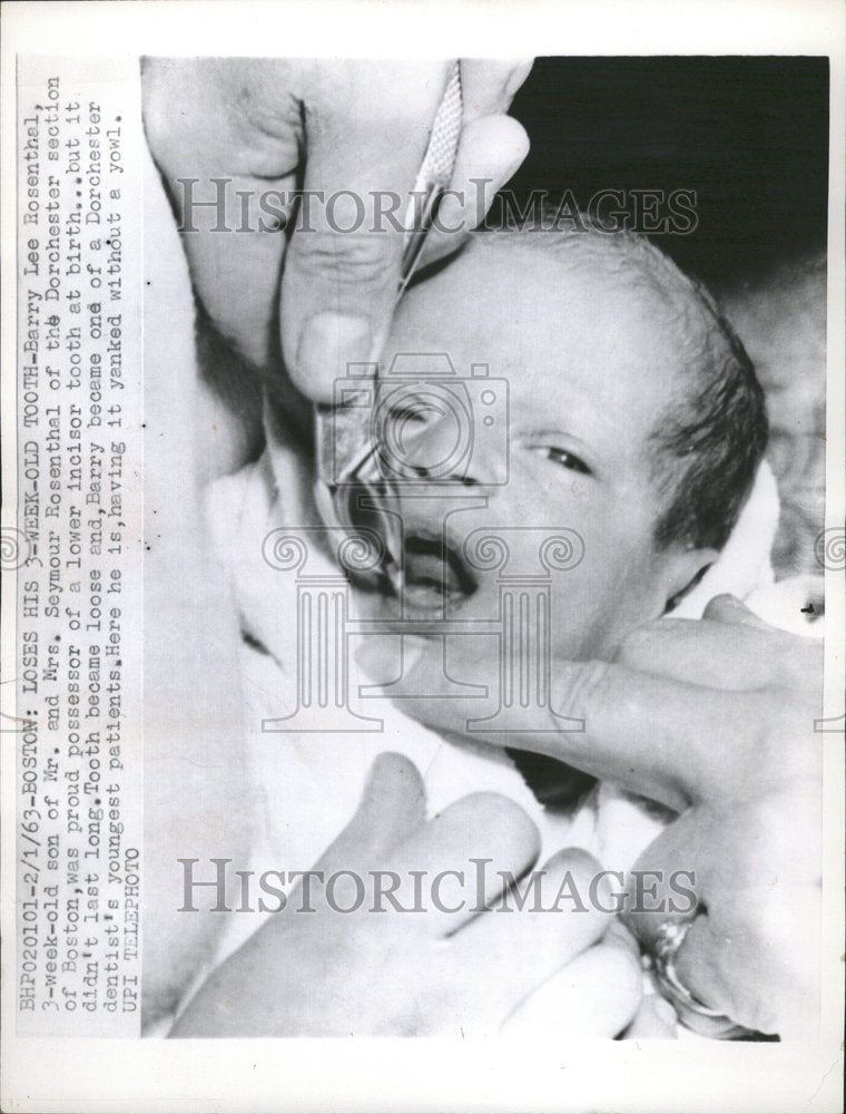 1963  3 week old son - Historic Images