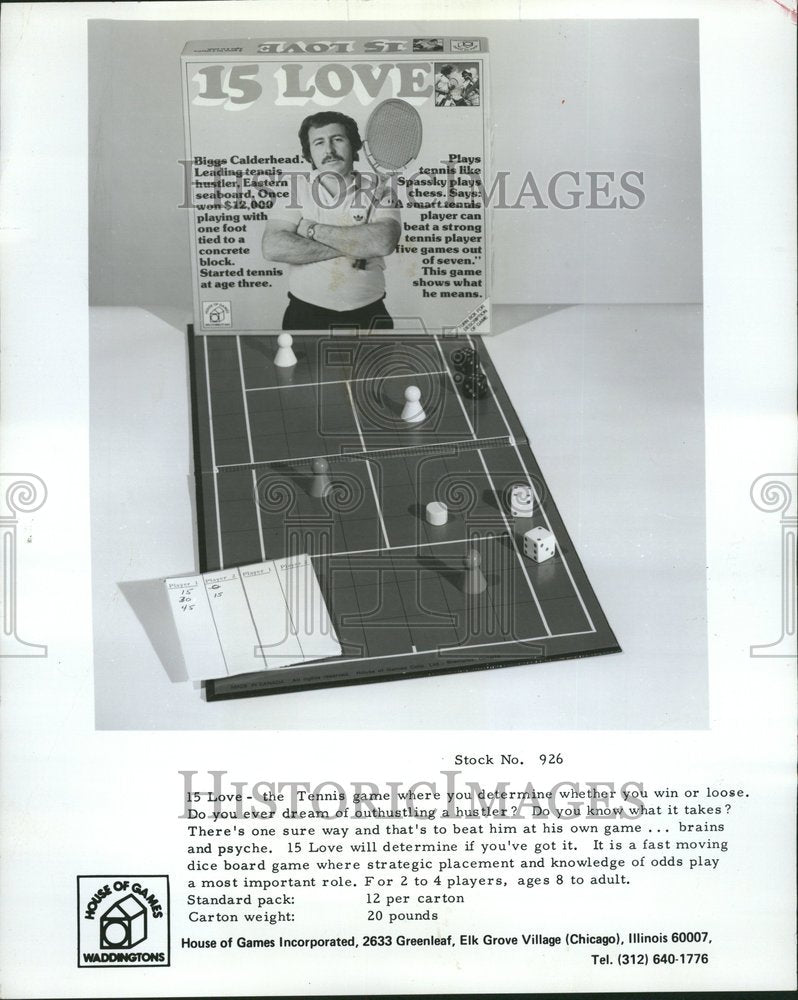 1975 &quot;15 Love&quot; Tennis Oriented Board Game - Historic Images