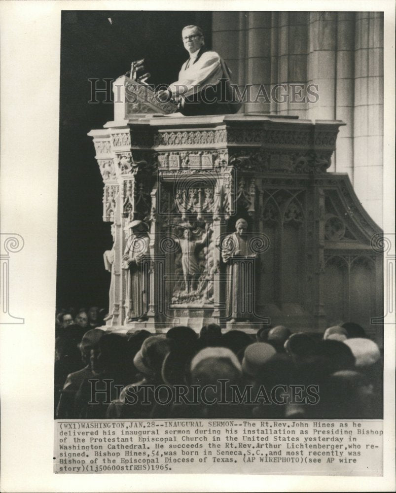 1965 Washington Inaugural Sermon Bishop - Historic Images