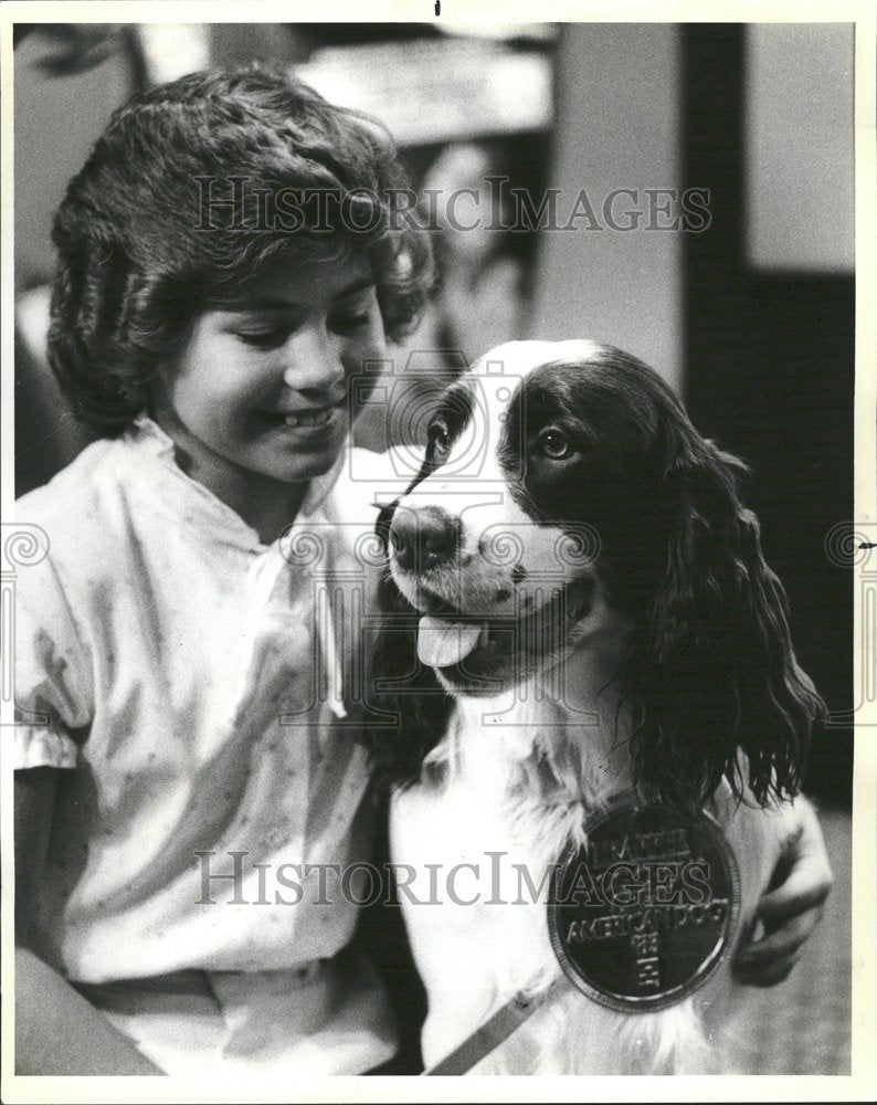 1984 Little Girl With Great American Dog - Historic Images