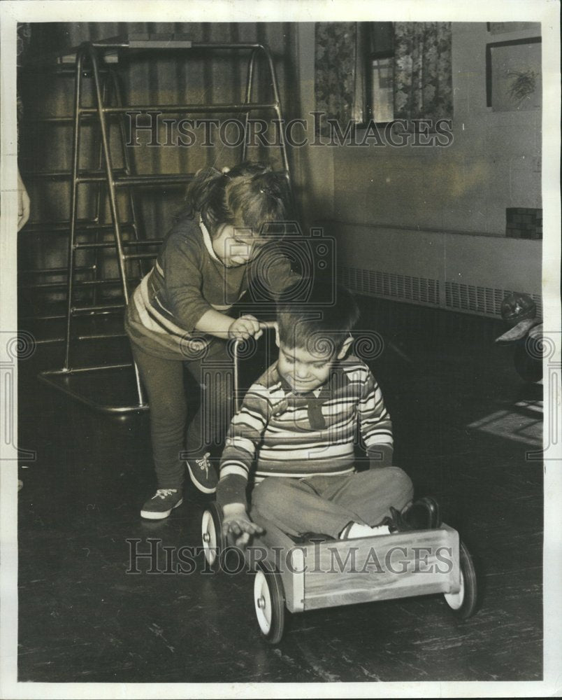 1971 Mentally Challenged Toddlers Play - Historic Images