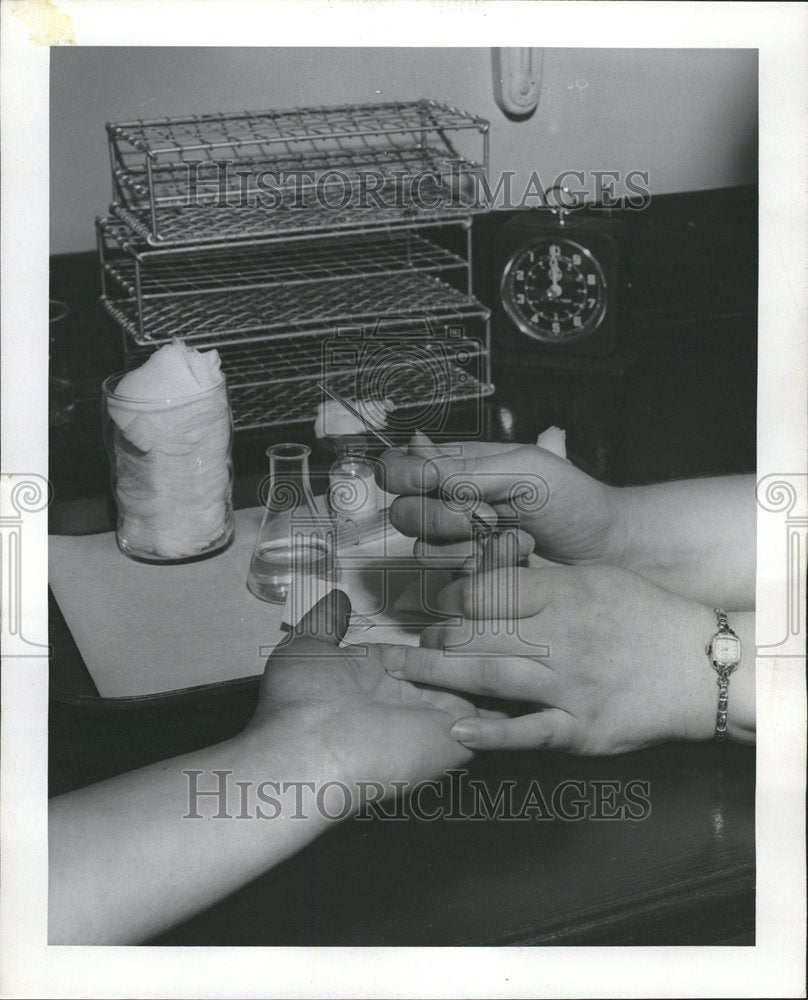 1957 Finger Prick Lancet Blood Collection - Historic Images