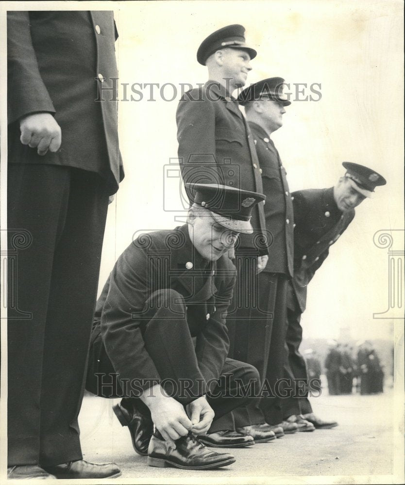 1960 Chicago Firemen Await Inspection - Historic Images