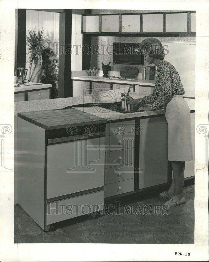 1966 Frigidaire Mobile Dishwasher Block - Historic Images