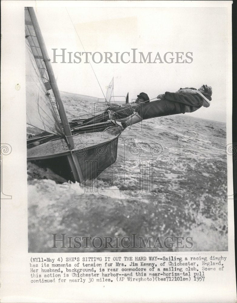 1957 Mrs Jim Kenny Chichester Harbor Sailin - Historic Images