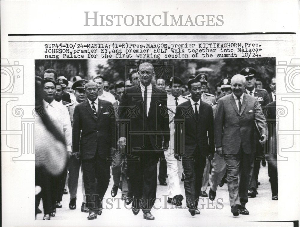 1966 President Marocs Kittikachorn Johnson - Historic Images